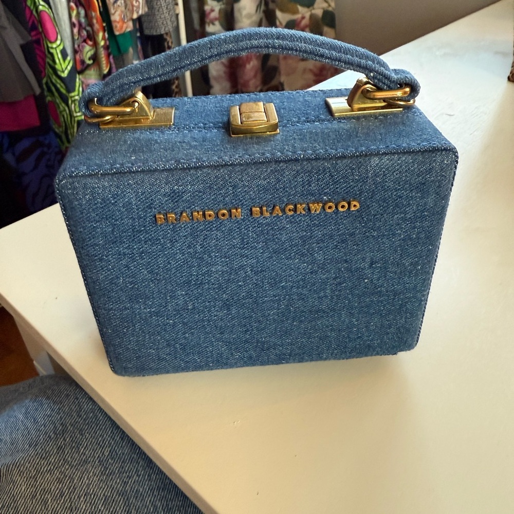 Brandon Blackwood Denim Mini Trunk Bag
